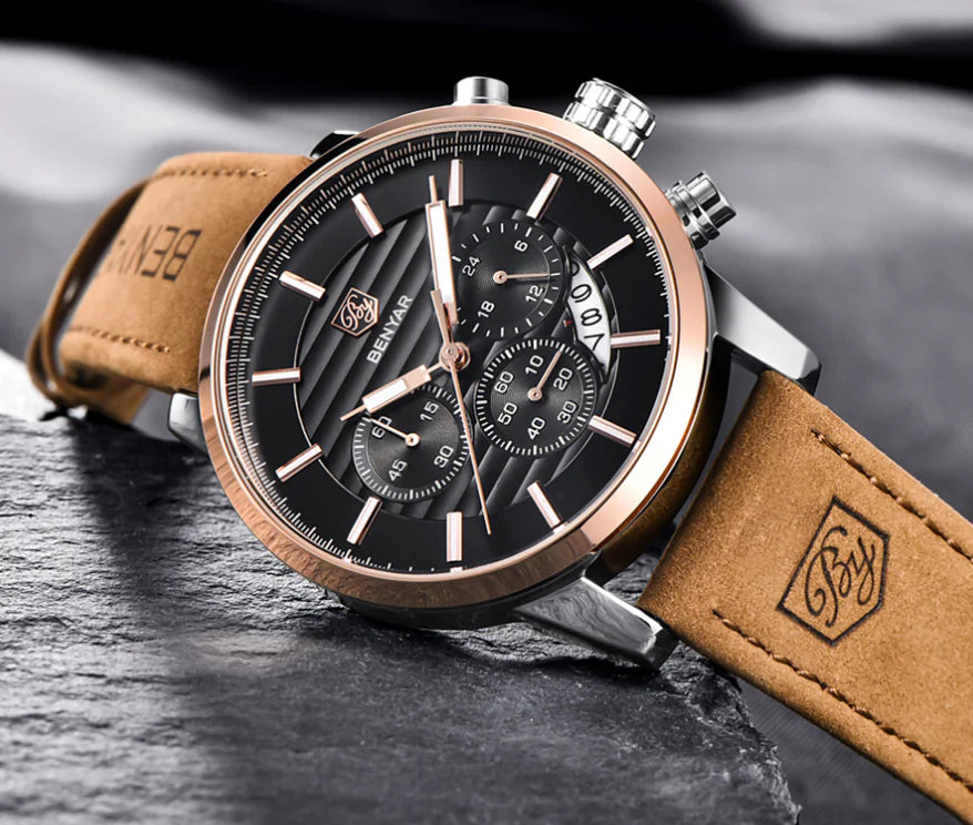 Benyar BY-5104 Men's Quartz Watch with Three Eyes