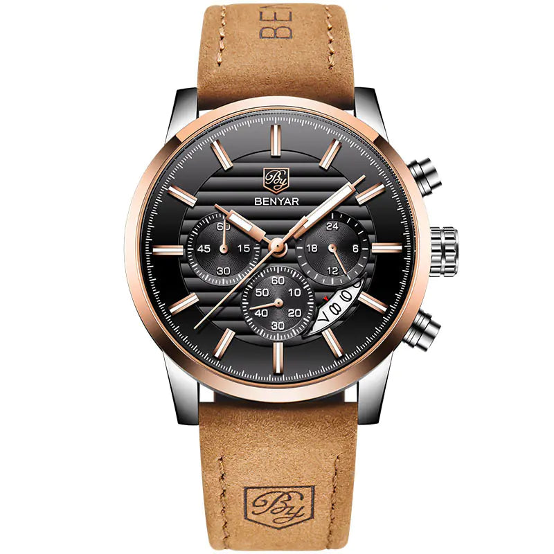 Benyar BY-5104 Men's Quartz Watch with Three Eyes