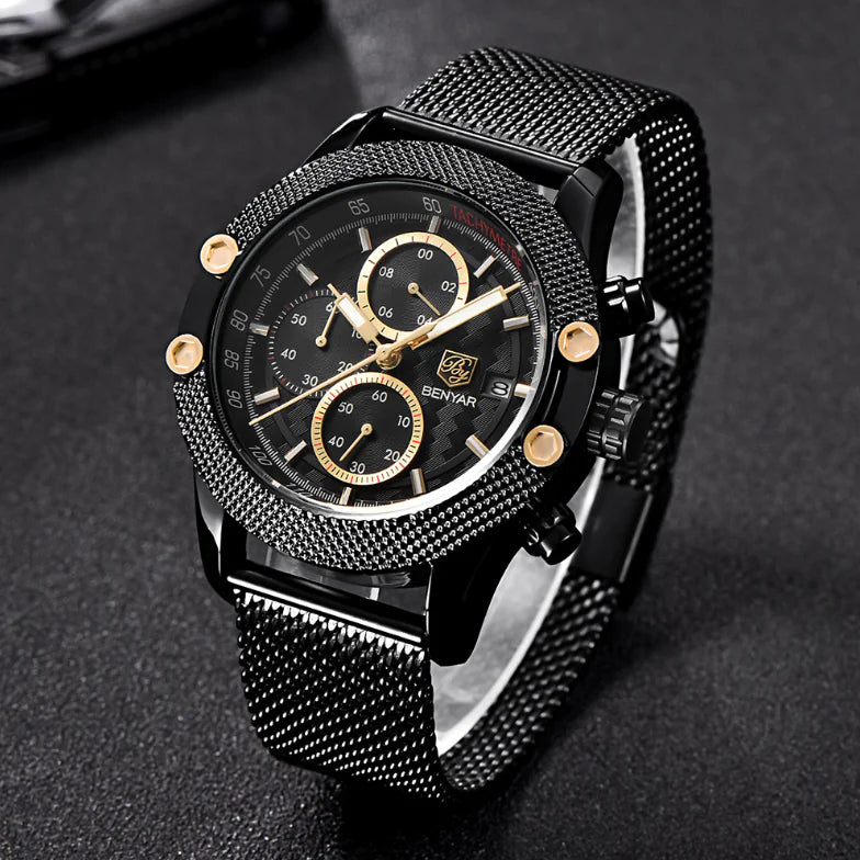 Benyar Quartz Watch - Men's Casual Timepiece